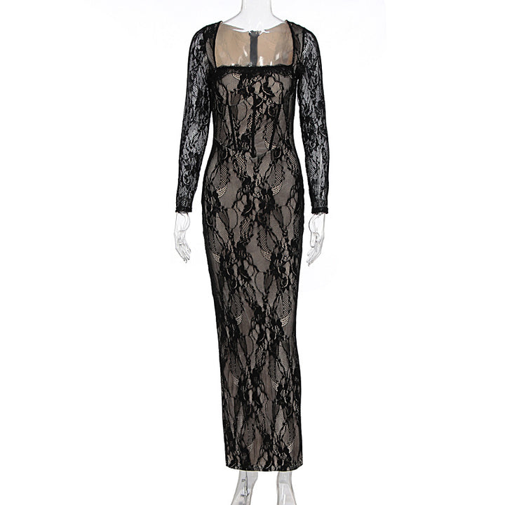 Damen Spitzenmaxikleid mit durchscheinenden Einsätzen Echo Archiv