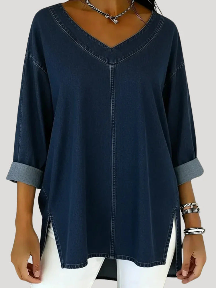 Damen Lässige Denim Tunika – Avérine