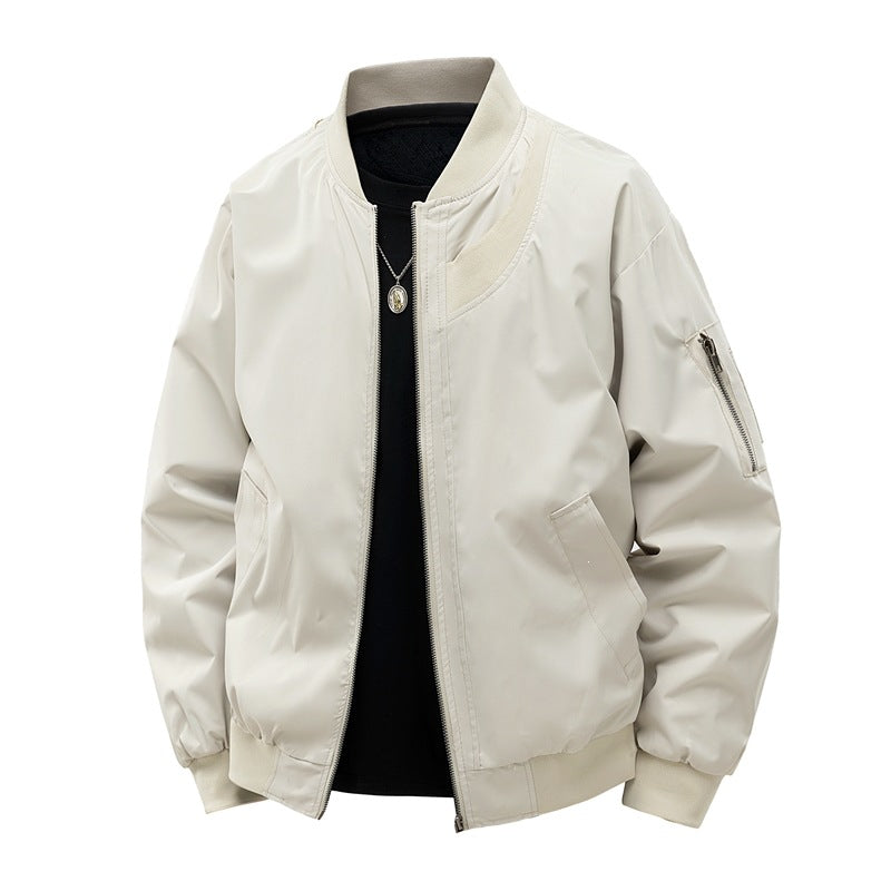 Herren Leichte Bomberjacke im minimalistischen Utility-Look mit Ärmeltasche & Rippbündchen Echoarchiv