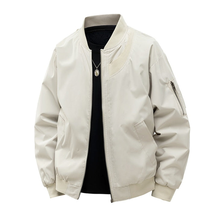 Herren Leichte Bomberjacke im minimalistischen Utility-Look mit Ärmeltasche & Rippbündchen Echoarchiv