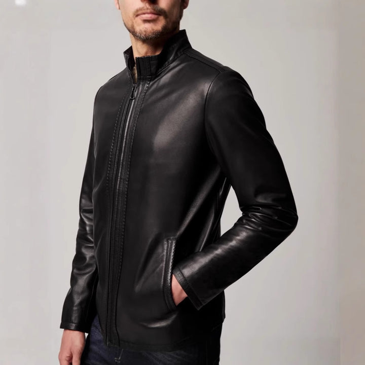 Herren elegante Lederjacke mit sportlichem Reißverschluss Echoarchiv