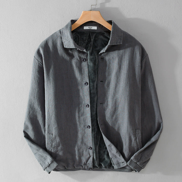 Herren Gefütterte Overshirt-Jacke aus Leinen-Mix Echoarchiv