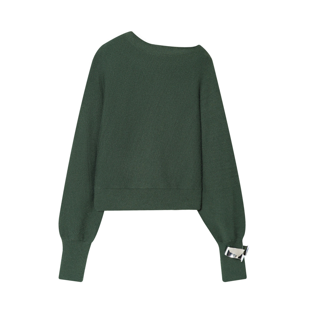 Damen nan kastiger Cropped Strickpullover mit weiten Raglanärmeln, verlängerten Ärmelbündchen und geripptem Saum Echo Archiv