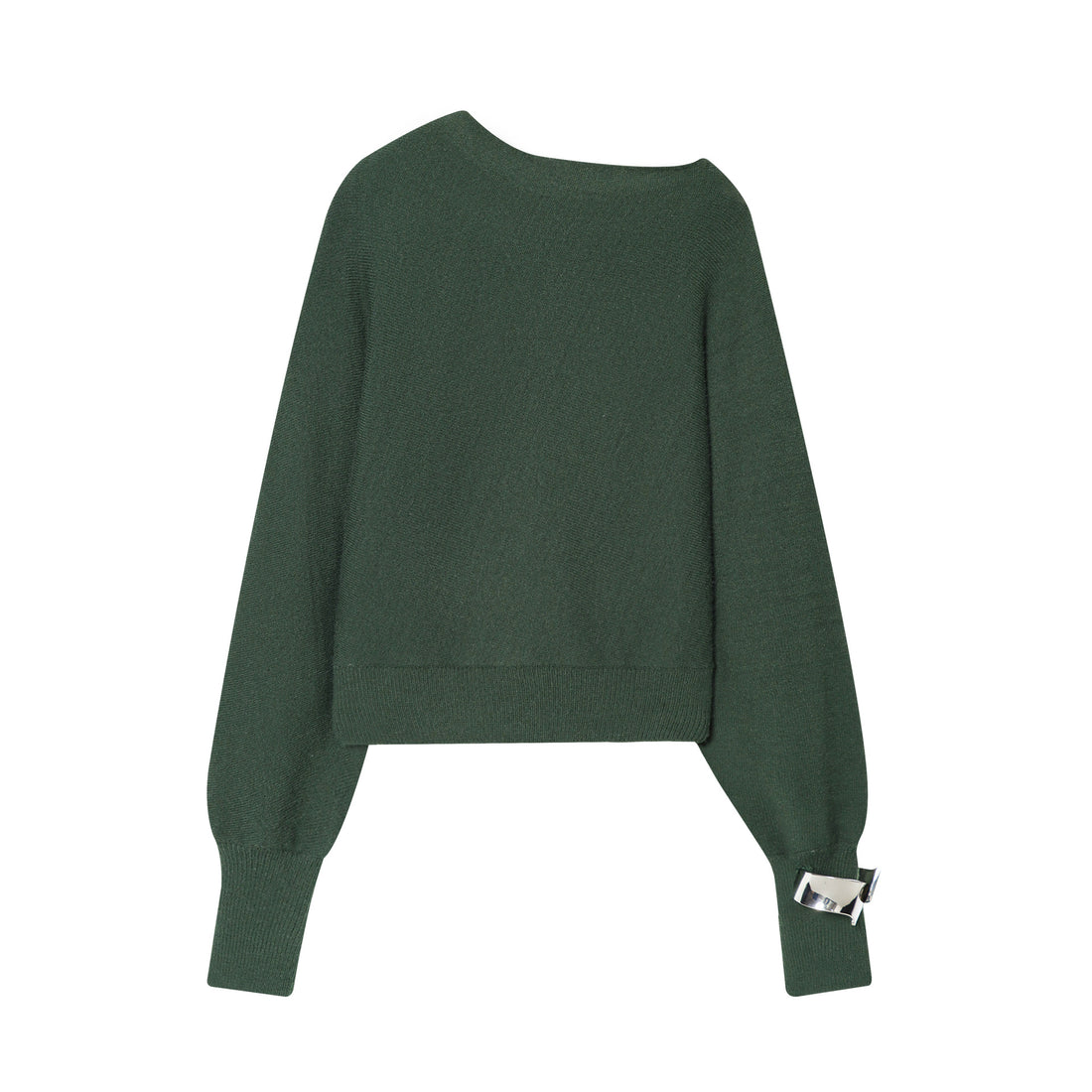 Damen kastiger Cropped Strickpullover mit weiten Raglanärmeln, verlängerten Ärmelbündchen und geripptem Saum – Mavelle