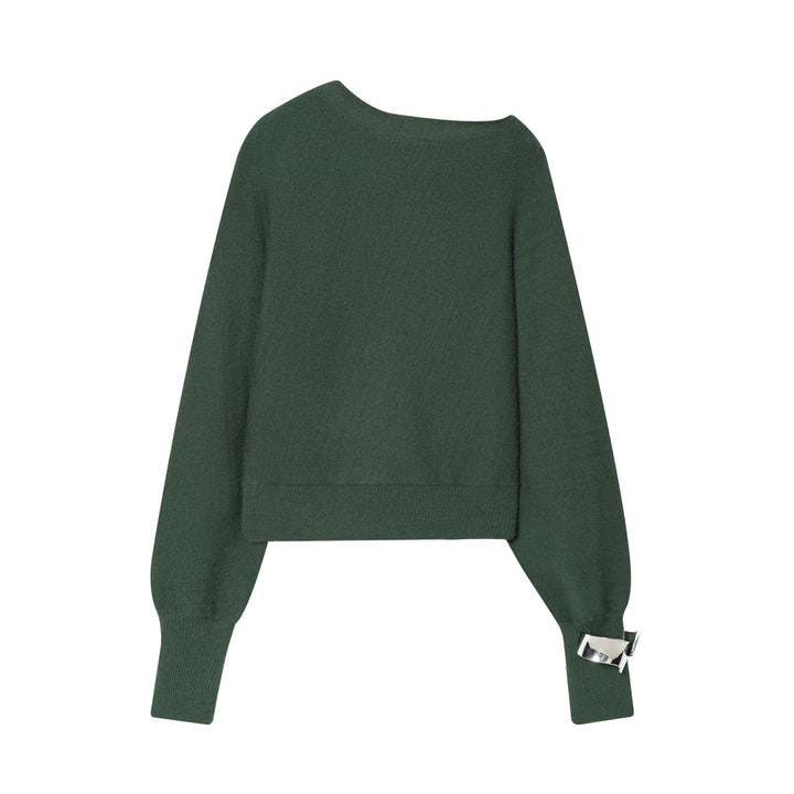 Damen nan kastiger Cropped Strickpullover mit weiten Raglanärmeln, verlängerten Ärmelbündchen und geripptem Saum Echo Archiv
