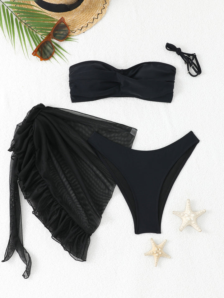 Damen Bandeau-Bikini mit eleganter Wickel-Rock Echo Archiv