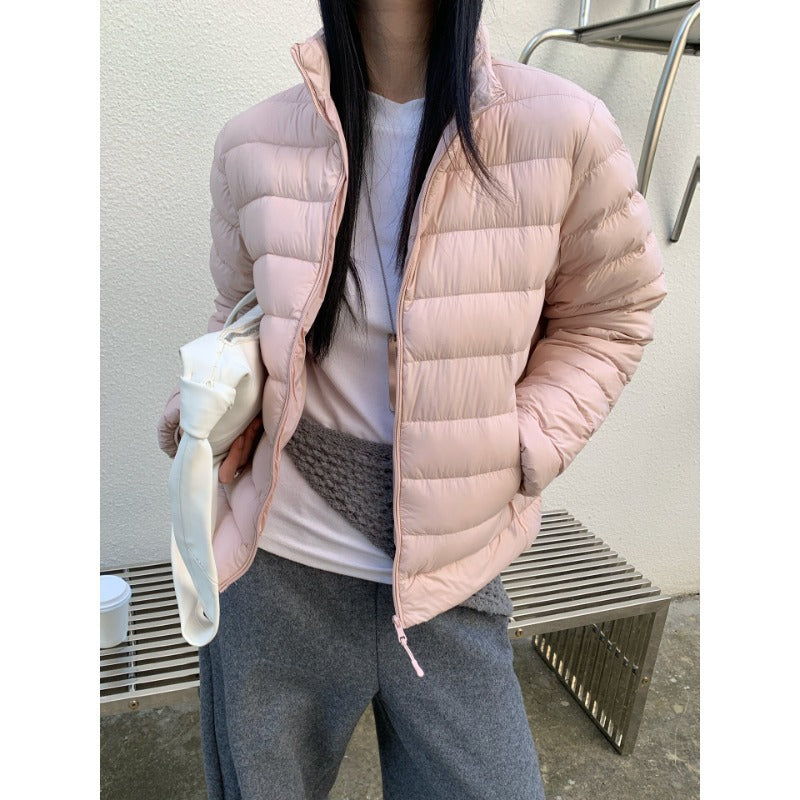 Damen leicht wattierte Steppjacke mit hohem Kragen Echoarchiv