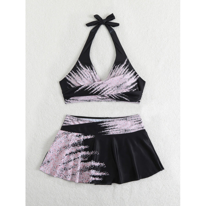 Damen Sport-Bikini-Set mit hochgeschlossenem Oberteil und schwingendem Rock Echo Archiv