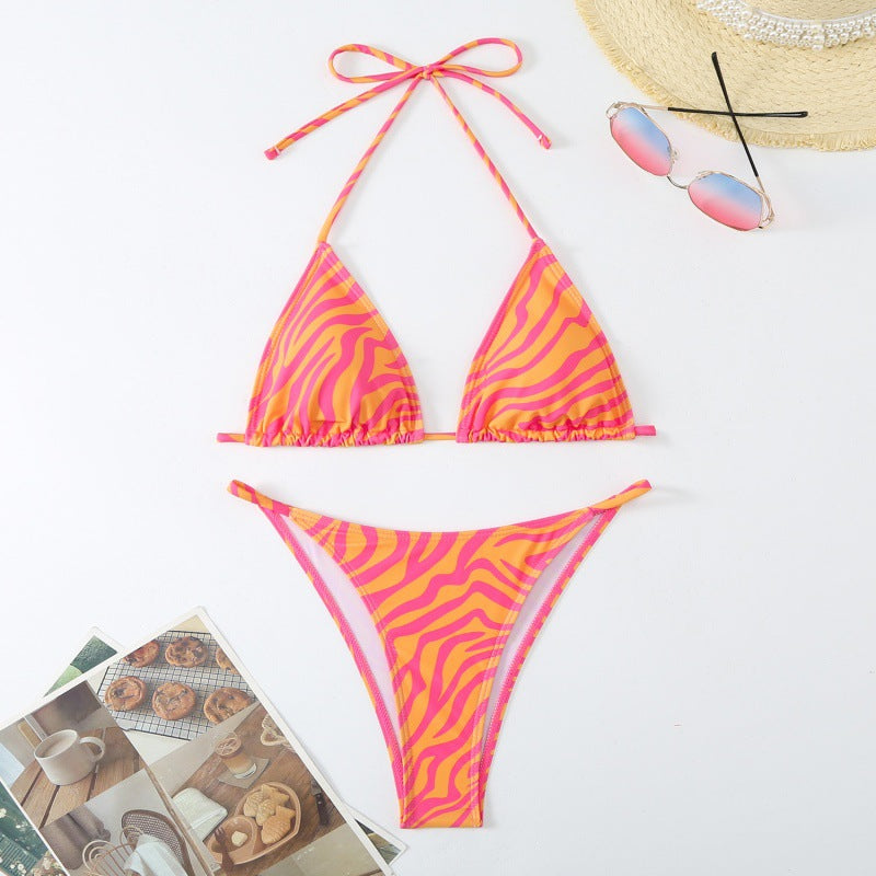 Damen Triangel-Bikini mit verspieltem floralem Design und verstellbaren Trägern Echo Archiv