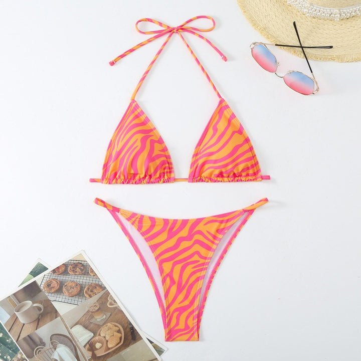 Damen Triangel-Bikini mit verspieltem floralem Design und verstellbaren Trägern Echo Archiv