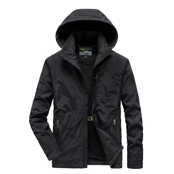 Herren Tech‑Hoodie‑Parka mit Mikrofleece‑Innenlage und verdeckten Reißverschlüssen Echoarchiv