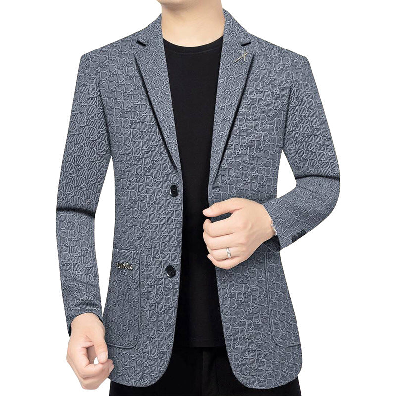 Herren Modernes Einreihiges City-Blazer mit aufgesetzten Taschen und leichter Halbfütterung – Tianoro