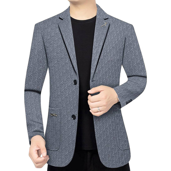 Herren Modernes Einreihiges City-Blazer mit aufgesetzten Taschen und leichter Halbfütterung – Tianoro