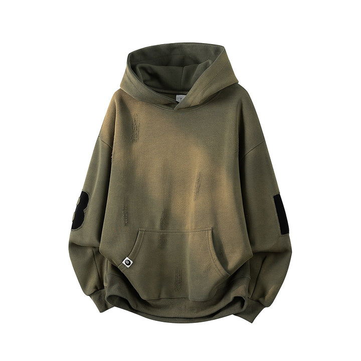 Unisex Oversize Kapuzenpullover mit handschriftlichem Grafik-Print, Kängurutasche & geripptem Saum Echoarchiv
