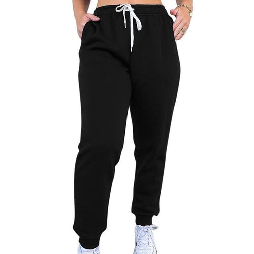 Damen taillenhohe tapered Jogginghose mit elastischem Komfortbund, verstellbarem Kordelzug und tiefen Eingrifftaschen – Avélisse