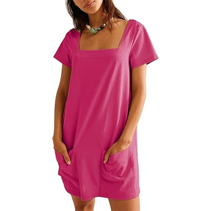 Damen Bequemes Freizeitkleid mit Taschen Echo Archiv