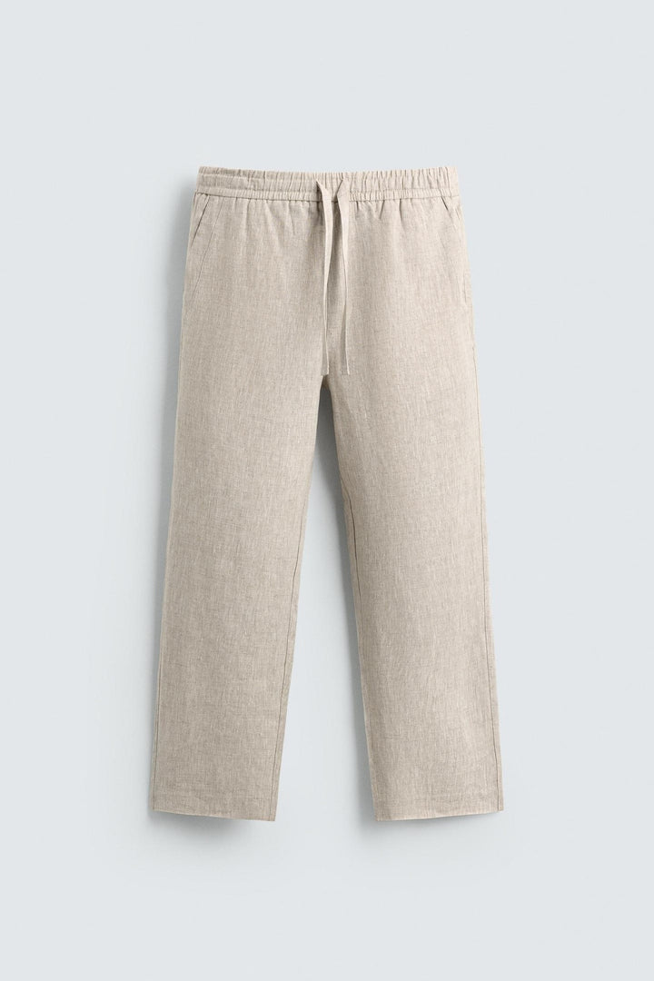 Herren Leinenhose mit elastischem Bund und Kordel Echo Archiv