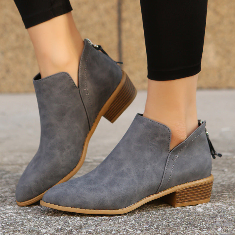 Damen nan spitz zulaufende Schlupf-Ankleboots mit kleinem Blockabsatz und ergonomischem Komfortfußbett Echo Archiv