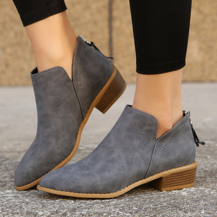 Damen nan spitz zulaufende Schlupf-Ankleboots mit kleinem Blockabsatz und ergonomischem Komfortfußbett Echo Archiv