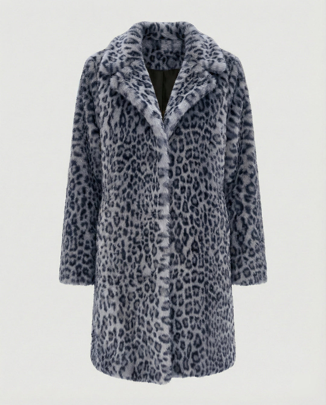 Echoarchiv | Mantel - Kunstpelz - Oversized Fit - Reverskragen - Leopardenprint
