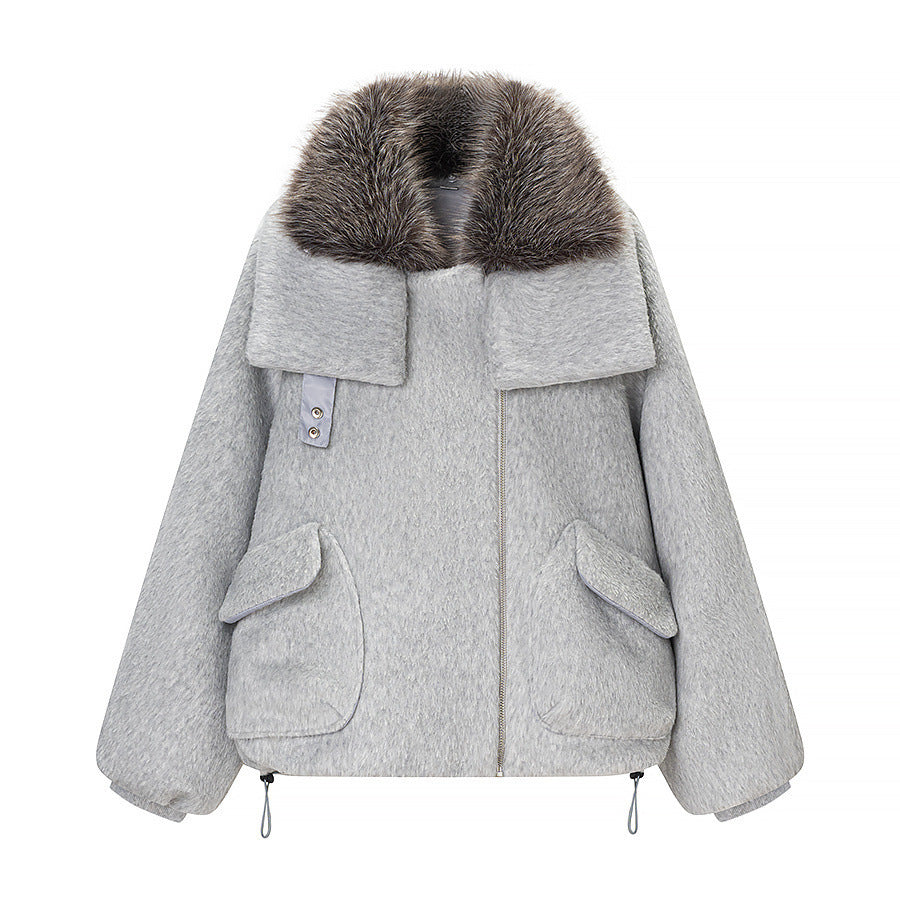 Damen Kurzjacke aus Kunstfell im Oversize‑Cut mit voluminösem Webpelzkragen Echo Archiv