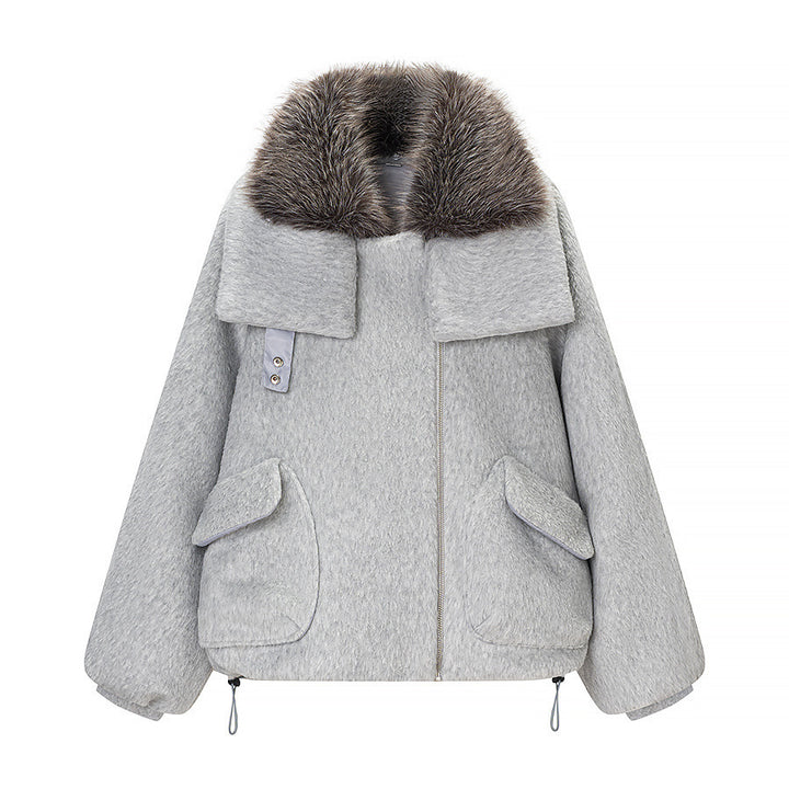 Damen Kurzjacke aus Kunstfell im Oversize‑Cut mit voluminösem Webpelzkragen Echo Archiv
