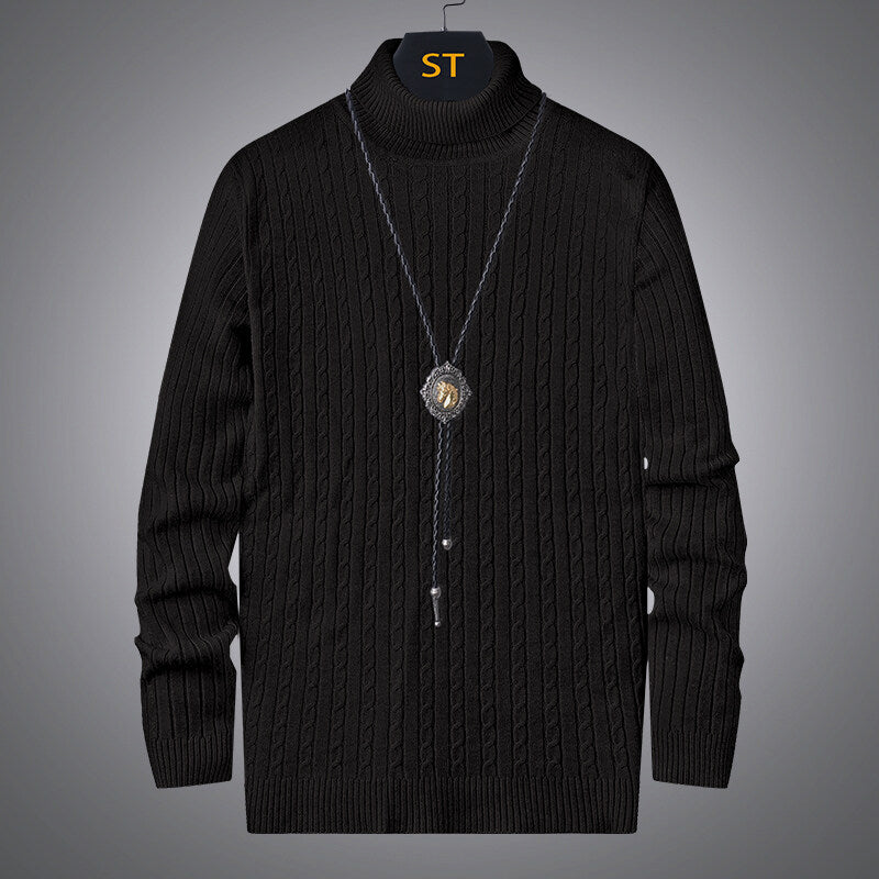 Herren Rollkragenpullover mit strukturiertem Zopfmuster Echoarchiv