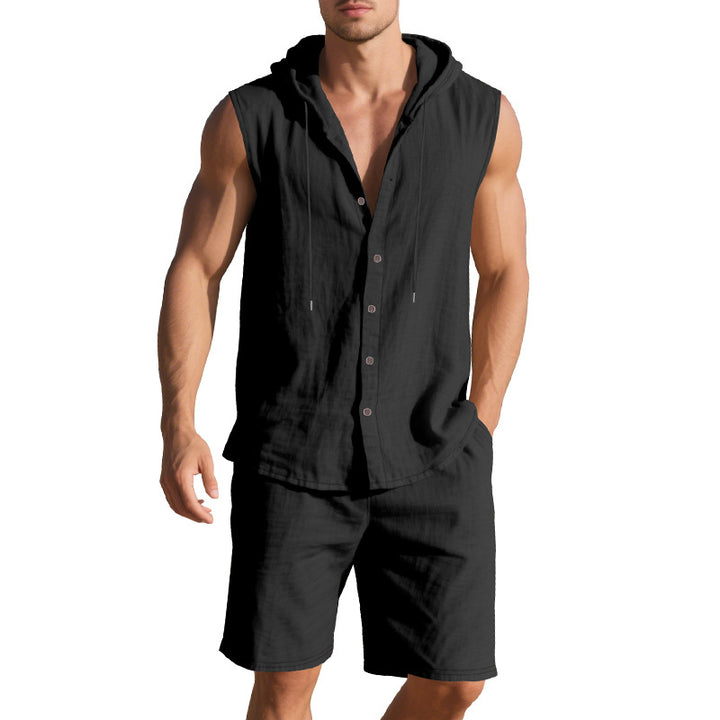 Herren lässiges Hoodie-Set aus leichtem Baumwollmaterial Echoarchiv