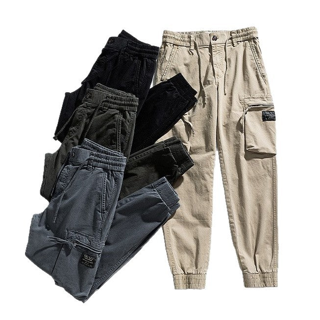 Herren funktionale Cargo-Jogginghose mit elastischem Bund und Reißverschluss-Taschen Echo Archiv