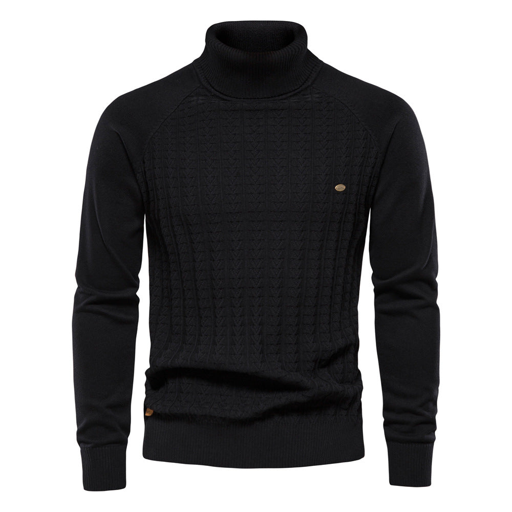 Herren Rollkragenpullover mit strukturiertem Muster Echoarchiv