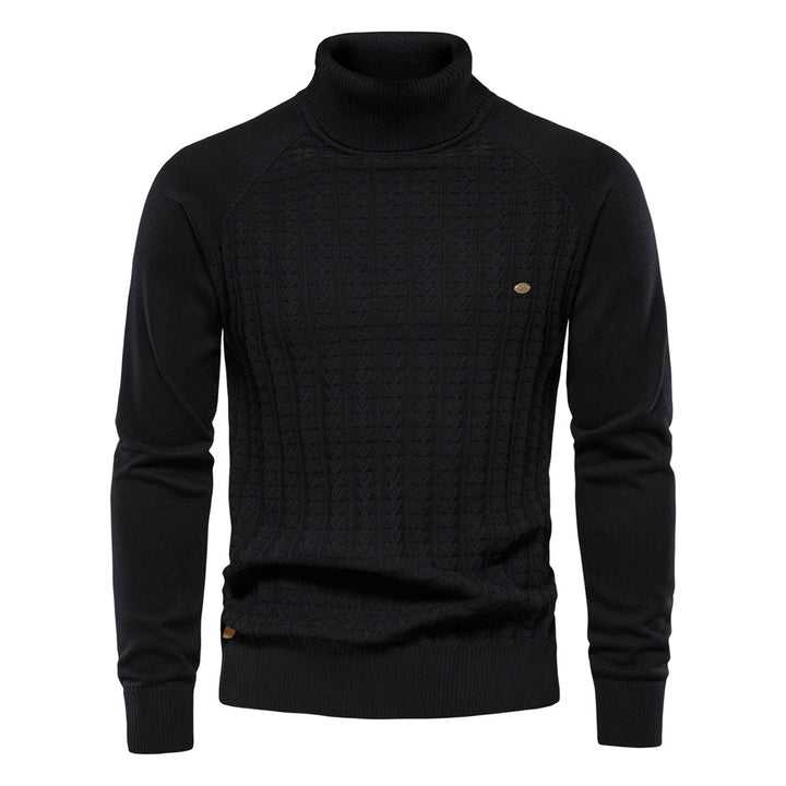 Herren Rollkragenpullover mit strukturiertem Muster Echoarchiv