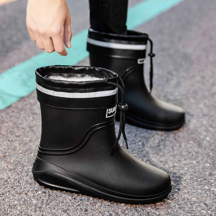 Damen Kurzschaftige Regenstiefeletten mit verstellbarem Zugband und reflektierendem Saum Echoarhiv – Lioré