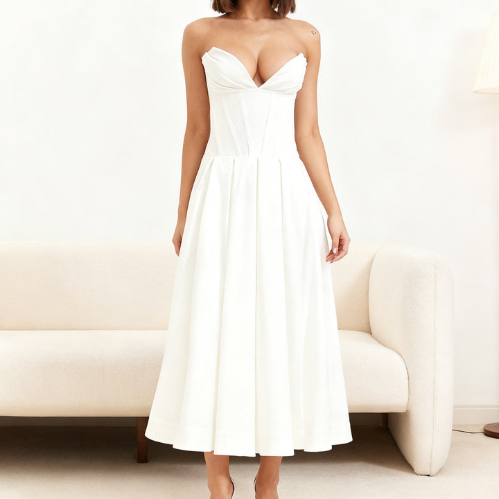 Damen Elegant geschnittenes Korsettkleid mit schwingendem Rock Echo Archiv