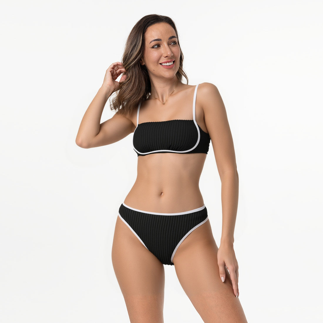 Damen Komfortables Bikiniset mit Rippdesign – Maréssa