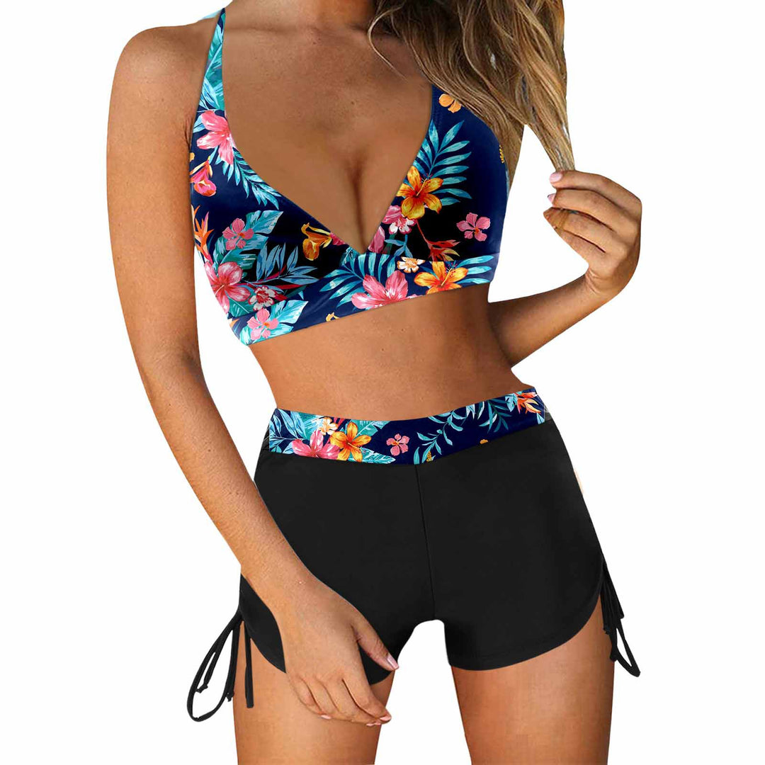 Damen Sportliches Bikini-Set mit modischem Hochbund und Seitenbindebändern Echo Archiv