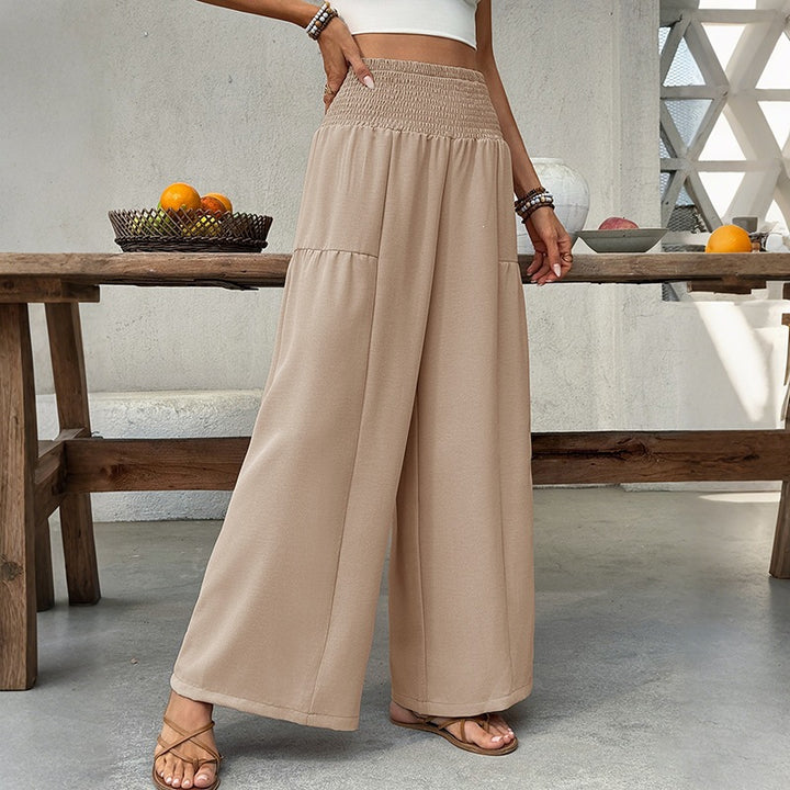 Damen Leichte Culotte-Hose mit elastischem Smokbund, weitem Bein und fließendem Sommerjersey Echoarchiv