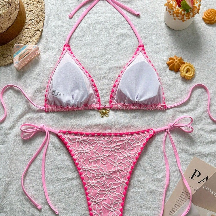 Damen Triangel-Bikini-Set mit floralen Stickereien Echo Archiv