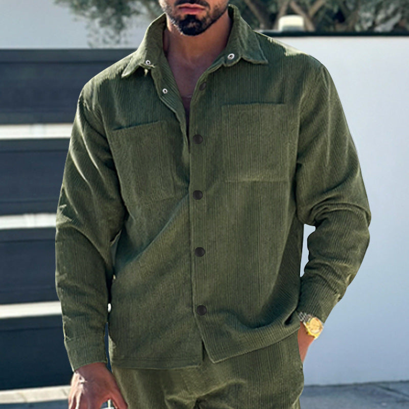 Herren Fleecejacke mit strukturiertem Design und praktischen Taschen Echoarchiv