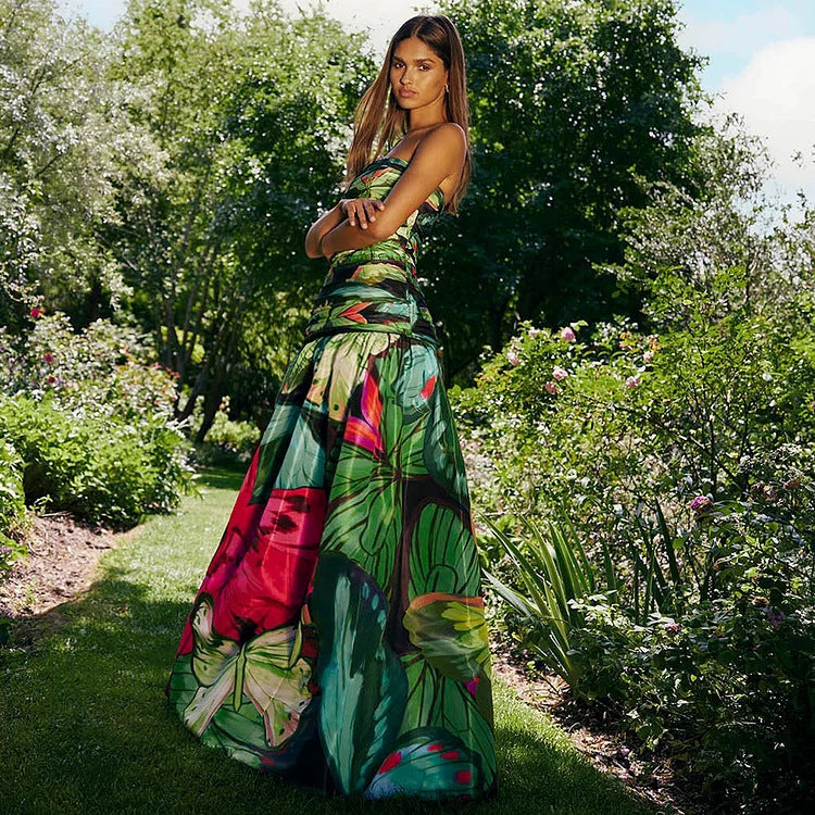 Damen Floral Druck Einteiler-Badeanzug Echo Archiv