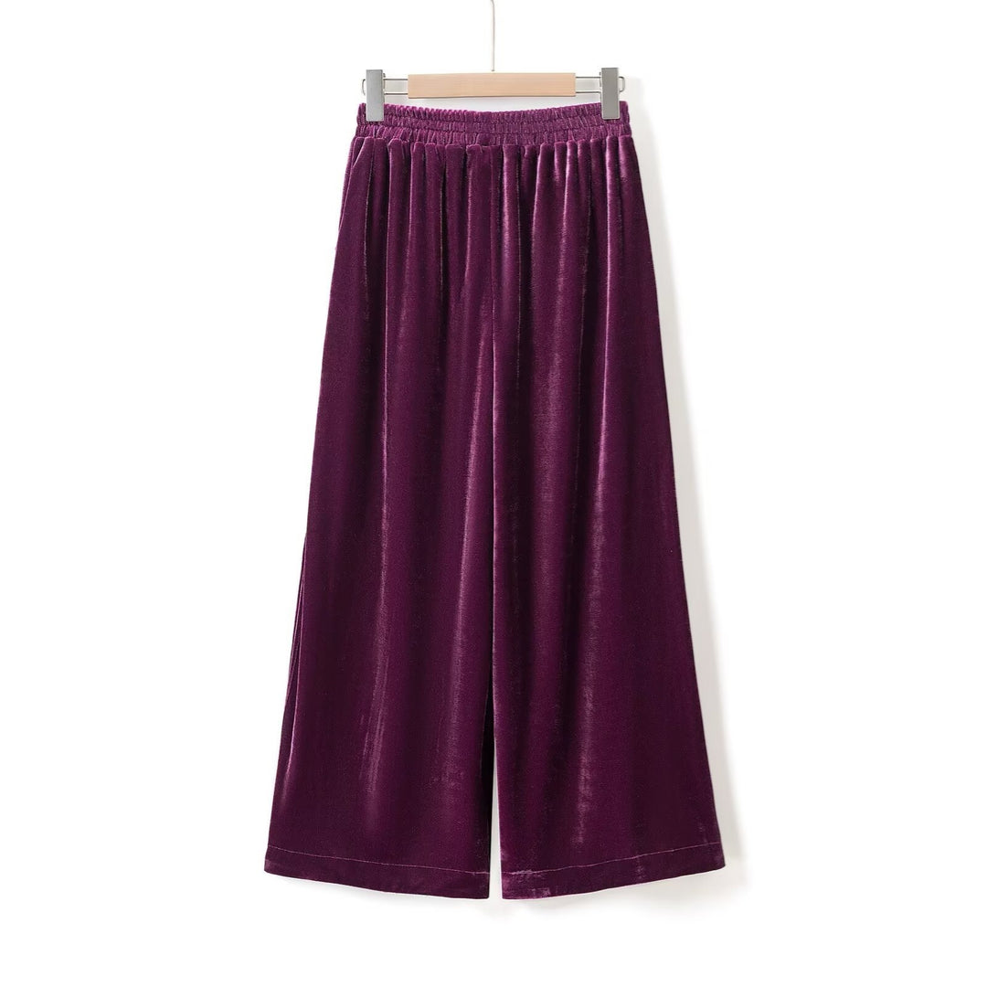 Damen Palazzo-Hose aus luxuriösem Samt mit seitlichen Glitzerelementen Echo Archiv