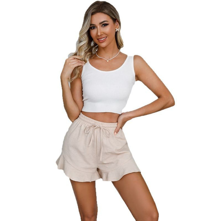 Damen Verspielte Rüschen-Sommer-Shorts Echo Archiv