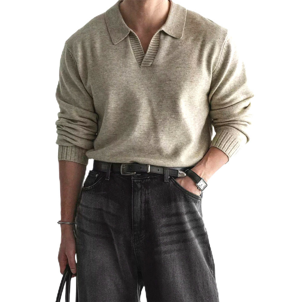 Herren Modischer Grobstrickpullover mit Stehkragen Echo Archiv