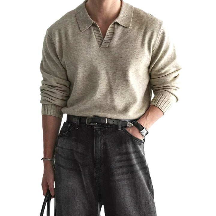 Herren Modischer Grobstrickpullover mit Stehkragen Echo Archiv