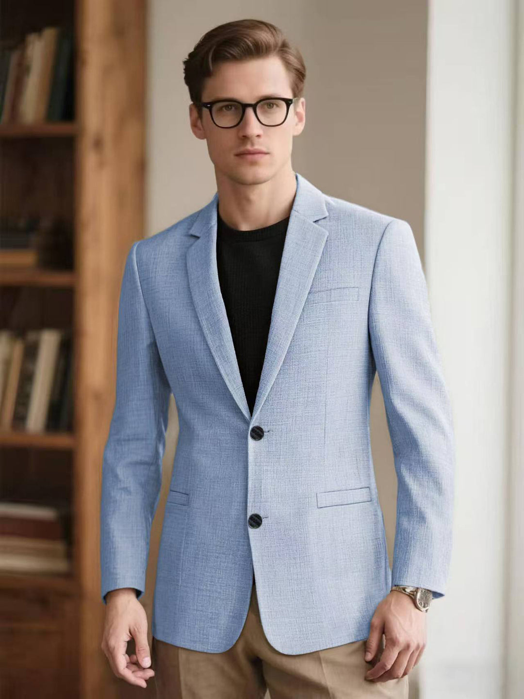 Herren eleganter struktureller Blazer mit modernen Akzenten Echoarchiv