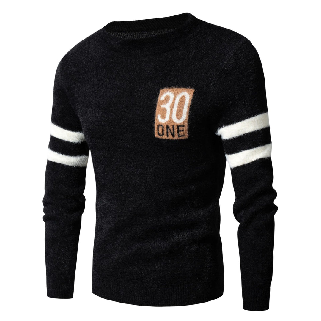 Herren Sportlicher Wollpullover mit strukturiertem Logo Echoarchiv