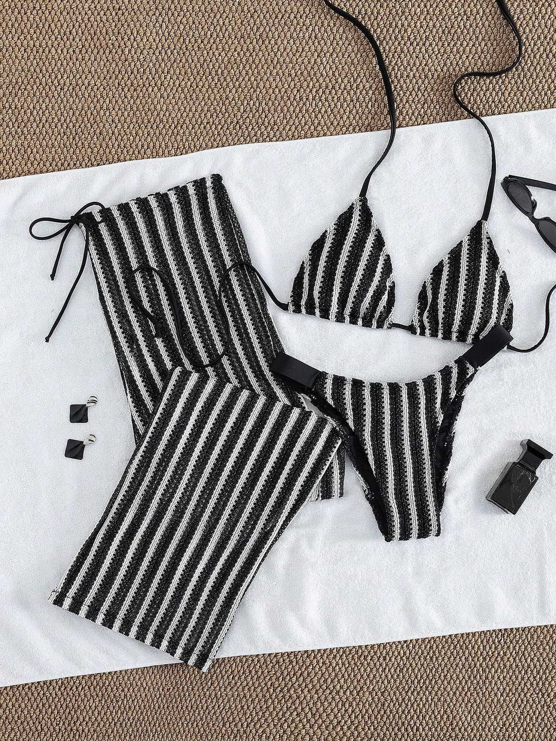 Damen Triangel-Bikini-Set mit modischem Wickeltuch Echo Archiv