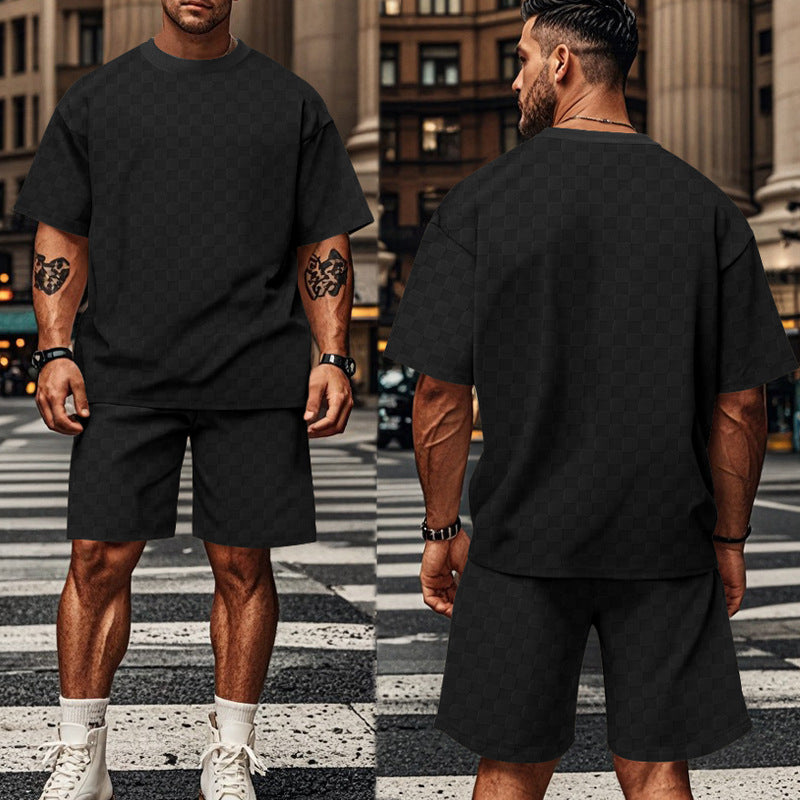 Herren lässiges Kurzarm-Set mit bequemer Passform und stylischem Design Echoarchiv