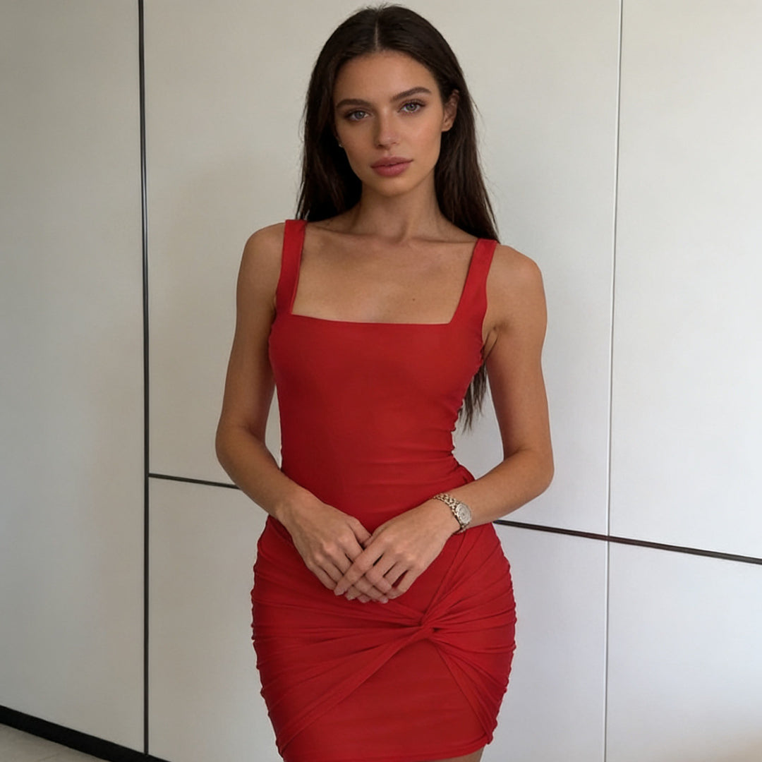 Damen Figurbetontes Minikleid mit Wickeldetail Echo Archiv