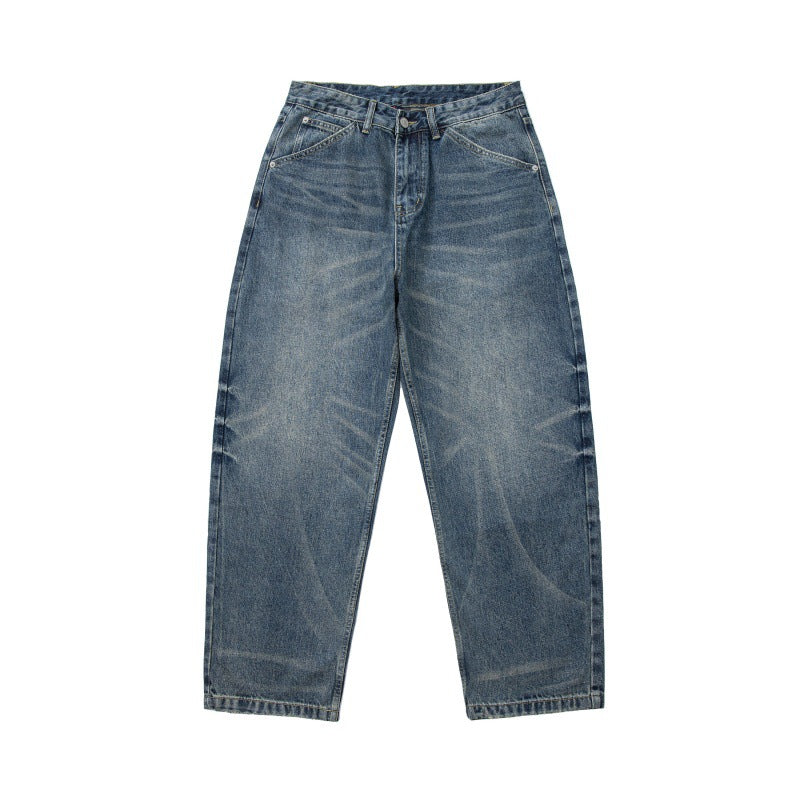 Herren Relaxed-Carrot-Jeans mit hohem Bund und dezenter Used-Waschung Echoarchiv