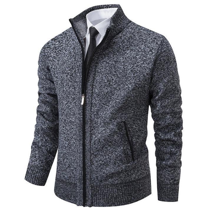 Herren sportliche Strickjacke mit Stehkragen und Reißverschluss Echoarchiv